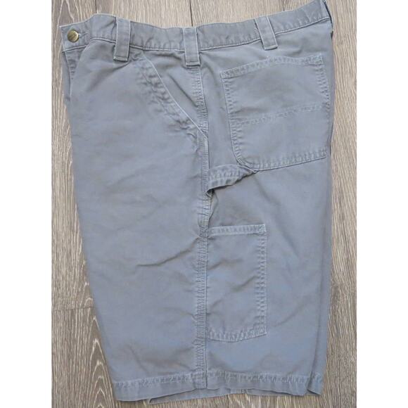 CARHARTT Cargo Work Casual Shorts Size 36 Men Original Fit Logo Cotton Gray - Picture 8 of 11